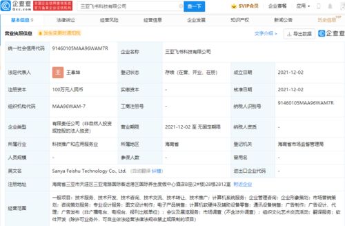 字節(jié)跳動布局三亞 飛書科技公司成立，拓寬電子產(chǎn)品與計(jì)算機(jī)軟硬件市場